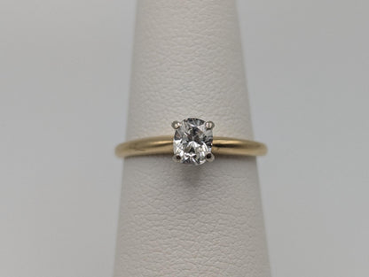 APPRAISED! 18k Yellow Gold .48ct Diamond Oval Solitaire Wedding Promise Engagement Ring
