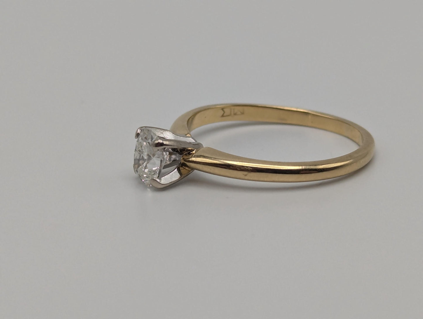 APPRAISED! 18k Yellow Gold .48ct Diamond Oval Solitaire Wedding Promise Engagement Ring