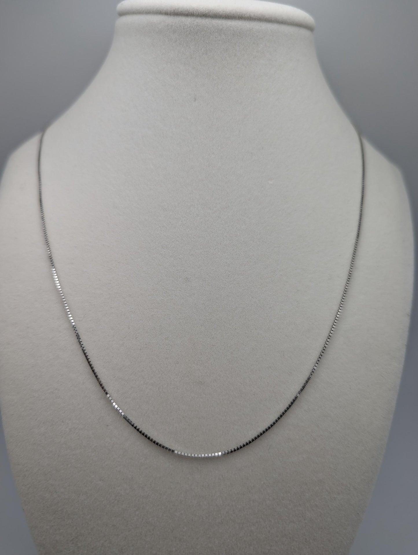 14k White Gold Italy Box Chain Necklace Speciality White Gold Italian Chain 24"