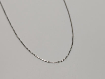 14k White Gold Italy Box Chain Necklace Speciality White Gold Italian Chain 24"
