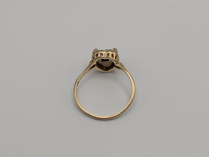 10k Yellow Gold Pearl Heart Diamond Ring Promise Wedding Band