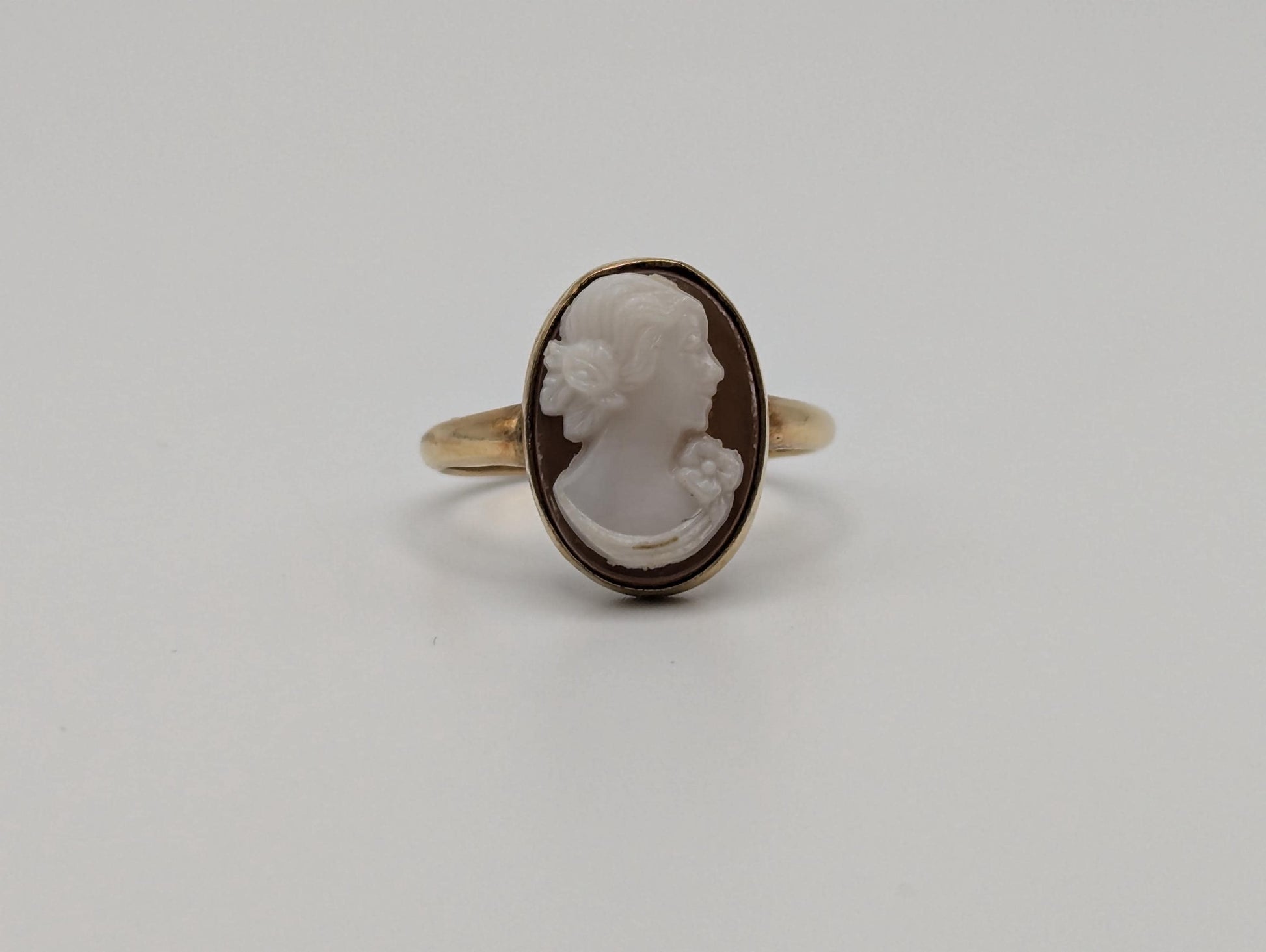 Antique 10k Gold Carnelian Cameo Ring Victorian Ring Cameo Statement Ring