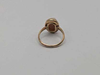 Antique 10k Gold Carnelian Cameo Ring Victorian Ring Cameo Statement Ring