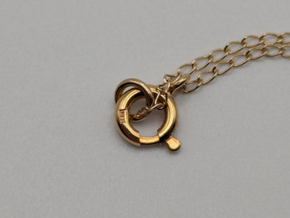 Israel 14K Yellow Gold Star of David w/Gold Chain Necklace Circle Pendant