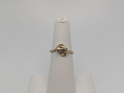 14K Yellow Gold Infinity Love Ring Wedding Promise Band Solid Gold Infinity Band.