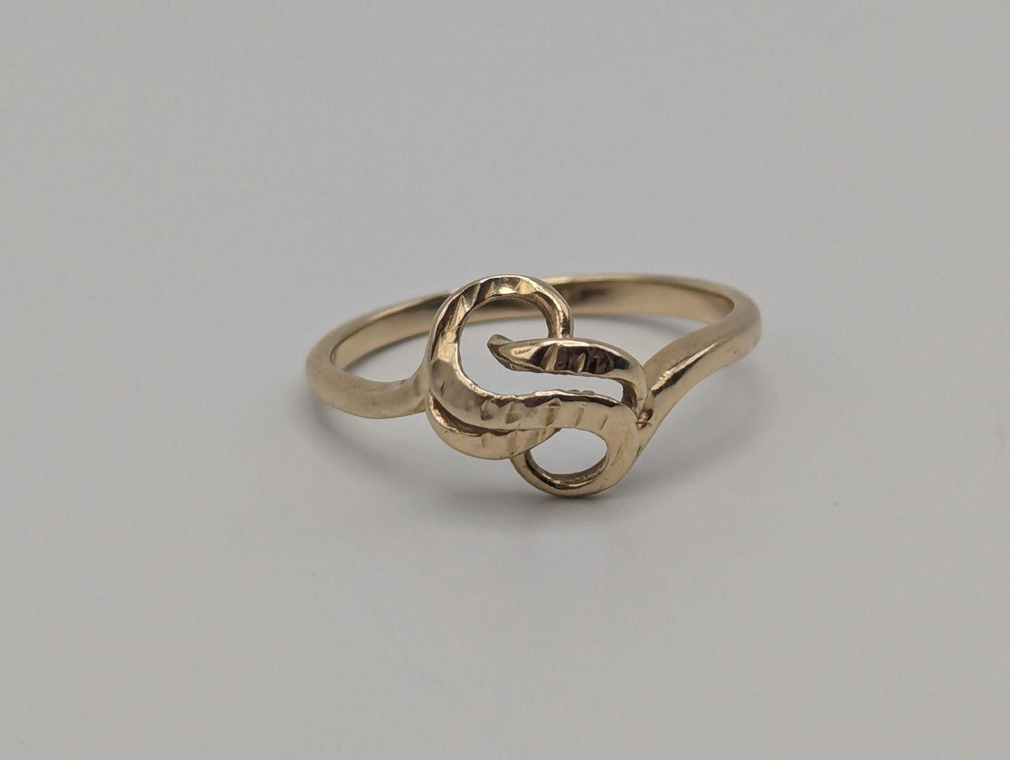 14K Yellow Gold Infinity Love Ring Wedding Promise Band Solid Gold Infinity Band.