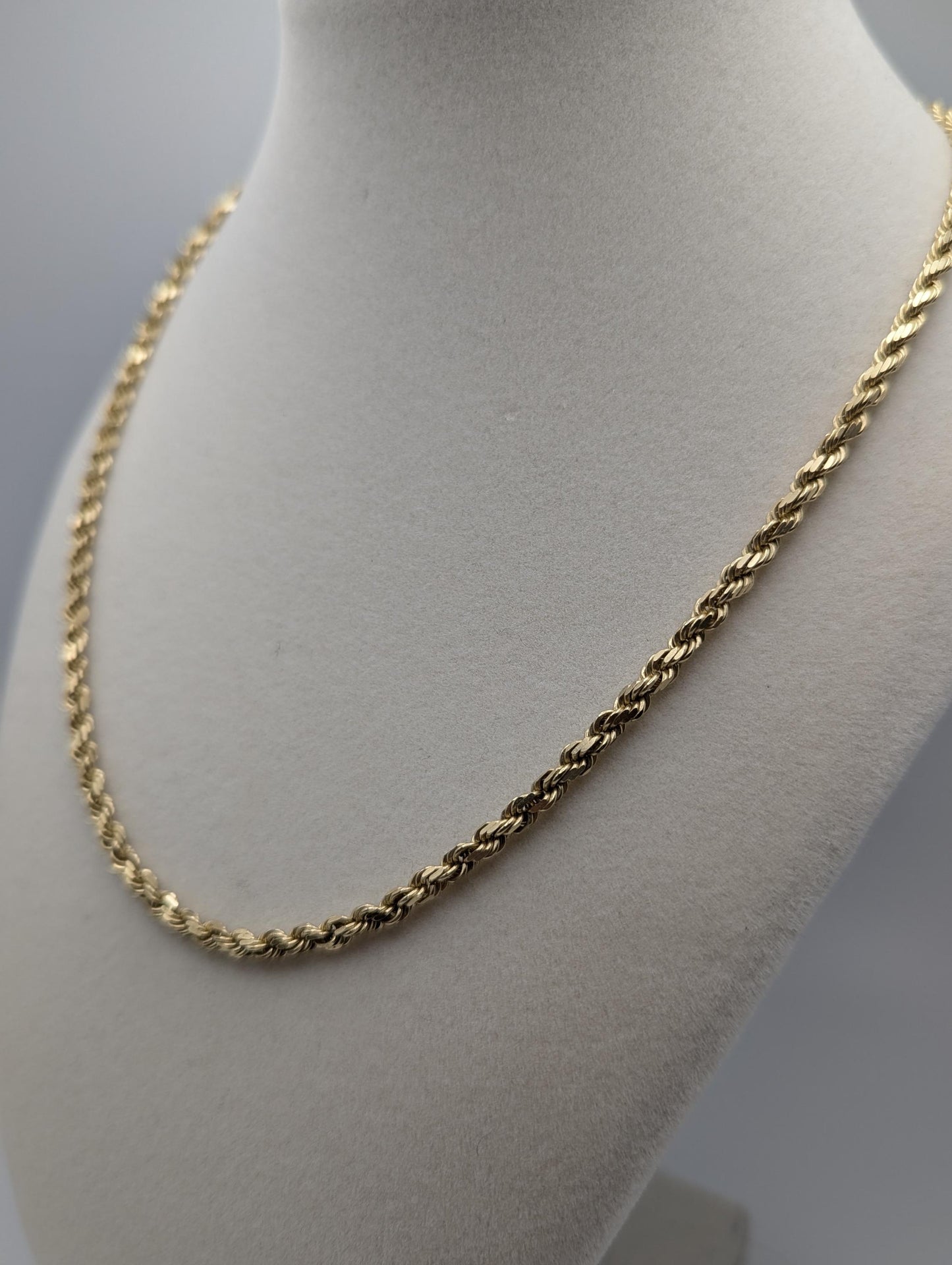 Heavy 14k Solid Gold 21gr 3.8mm Flat Specialty Rope Chain 18" Necklace