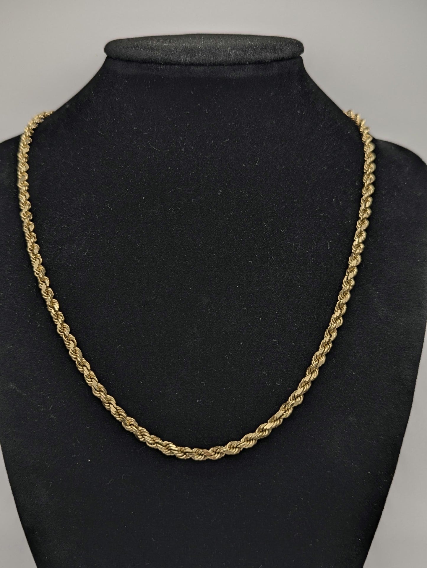 Heavy 14k Solid Gold 21gr 3.8mm Flat Specialty Rope Chain 18" Necklace