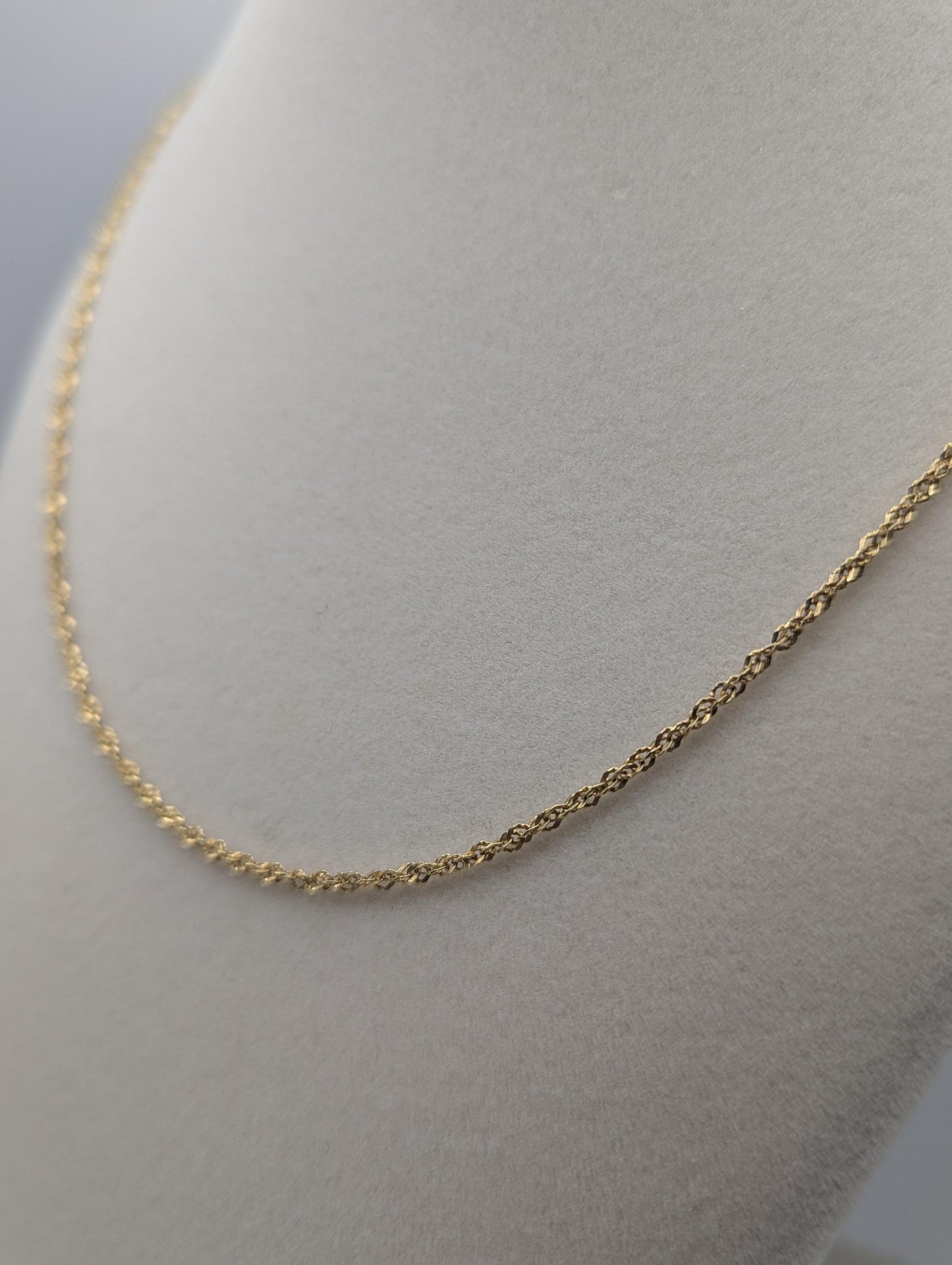 18k Italy MILOR Yellow Gold Twisted Rope Chain Necklace 25" Classic Rope Chain