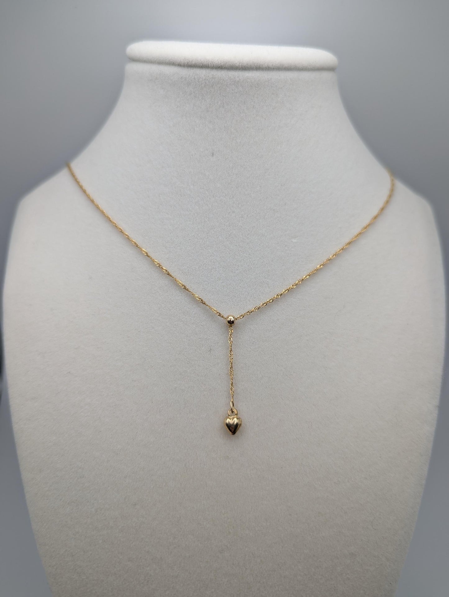 10k Italy Gold Love Heart Pendant Necklace w/ GF Necklace Extention Chain Necklace