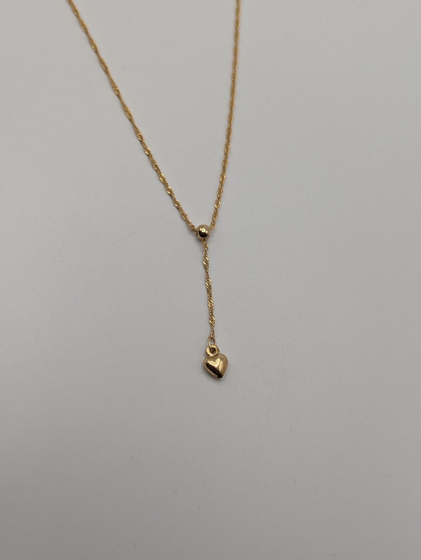 10k Italy Gold Love Heart Pendant Necklace w/ GF Necklace Extention Chain Necklace