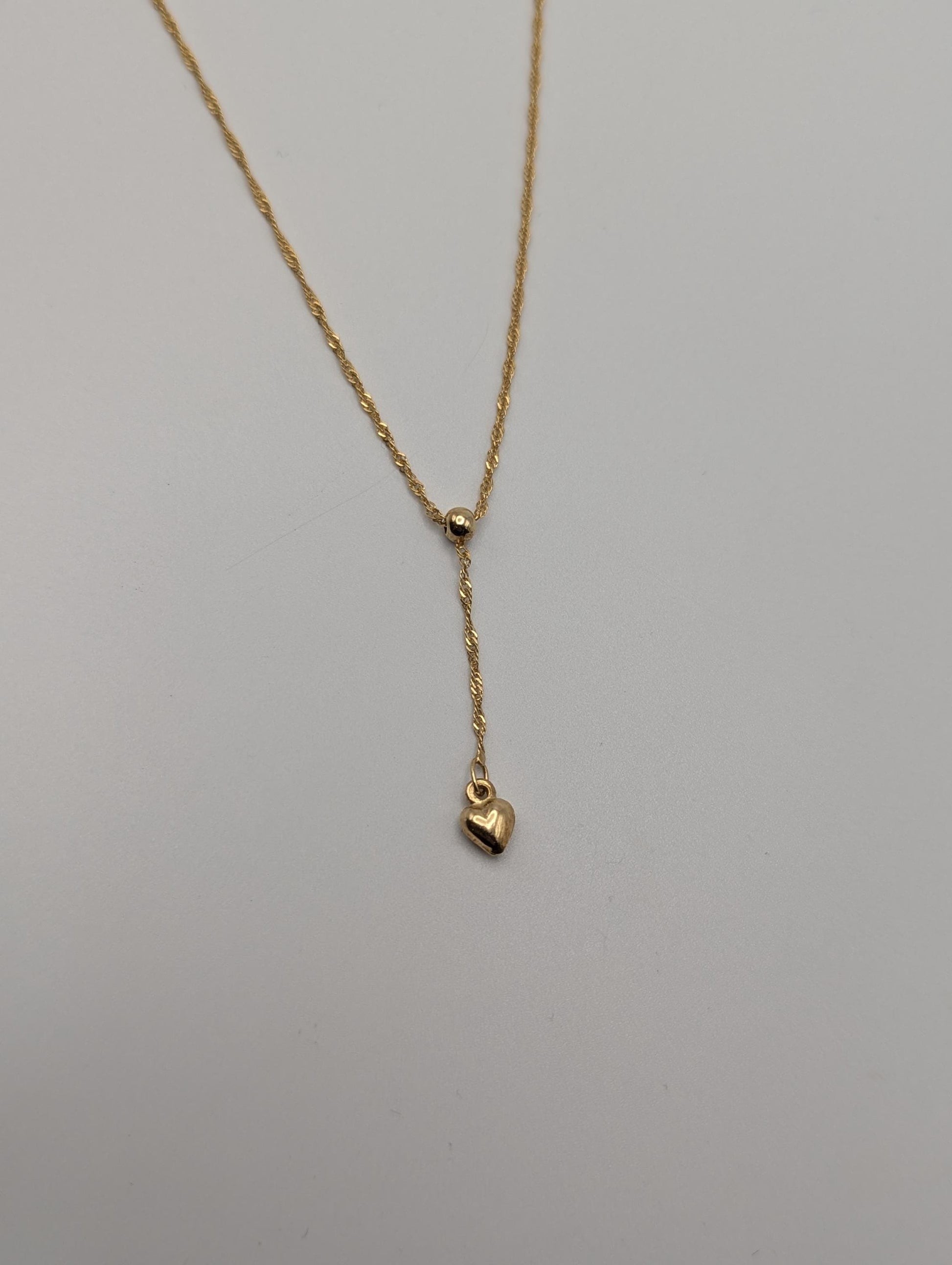 10k Italy Gold Love Heart Pendant Necklace w/ GF Necklace Extention Chain Necklace