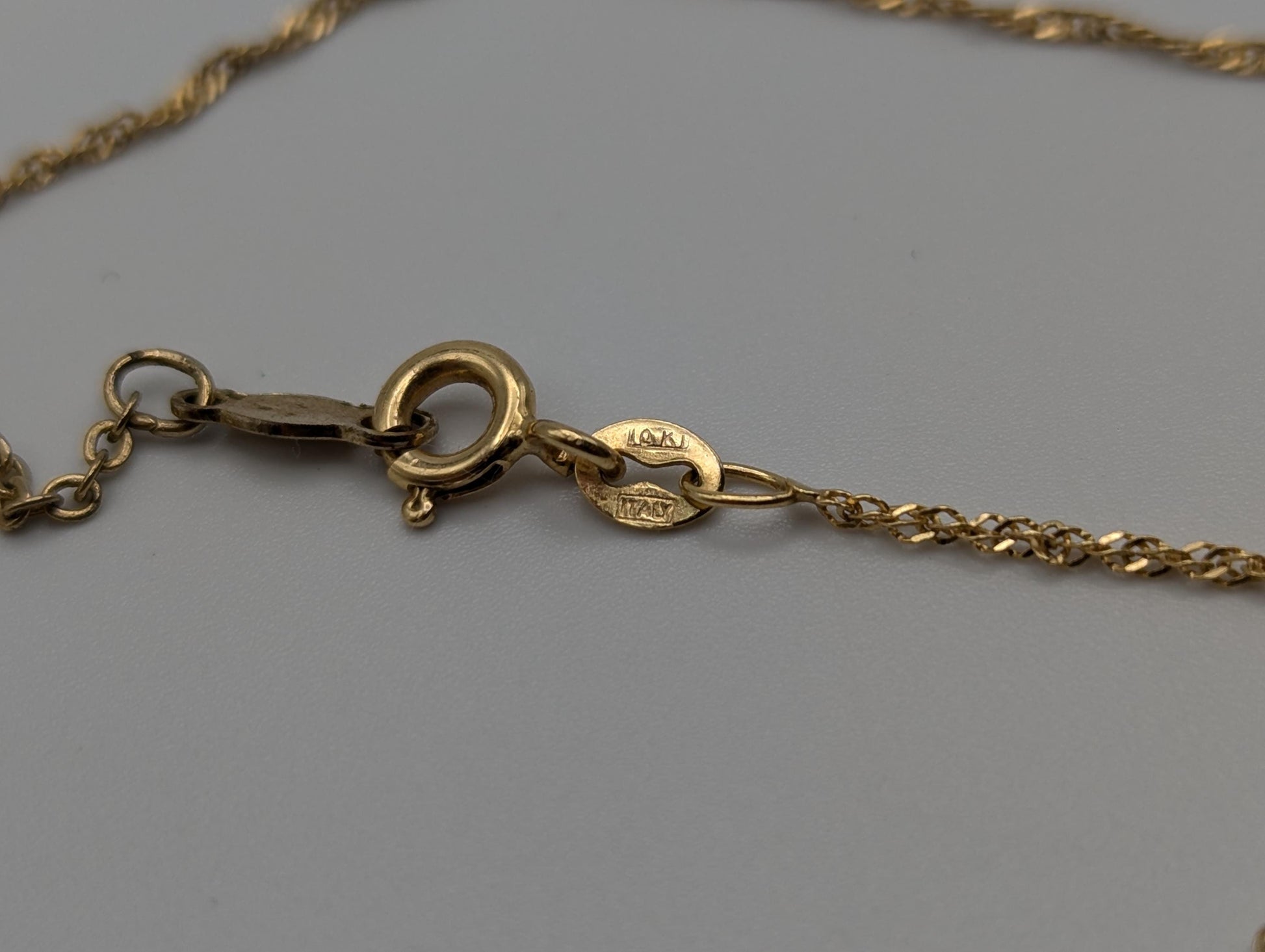 10k Italy Gold Love Heart Pendant Necklace w/ GF Necklace Extention Chain Necklace