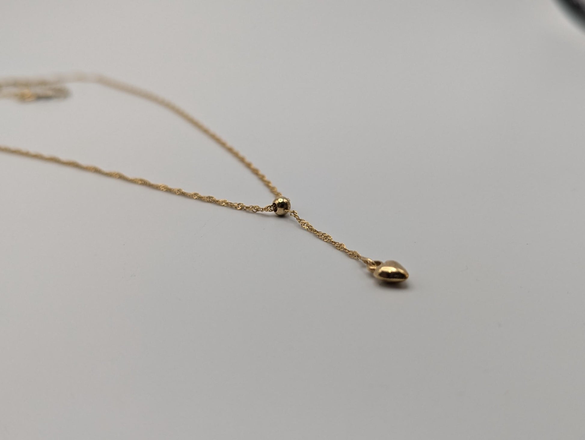 10k Italy Gold Love Heart Pendant Necklace w/ GF Necklace Extention Chain Necklace