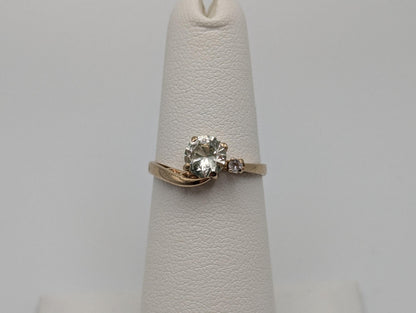 10k Yellow Gold Quartz Wedding Ring Engagement Band Promise Ring