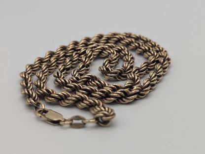 Heavy 10k Solid Gold 13gr 5mm Specialty Rope Chain 21" Necklace