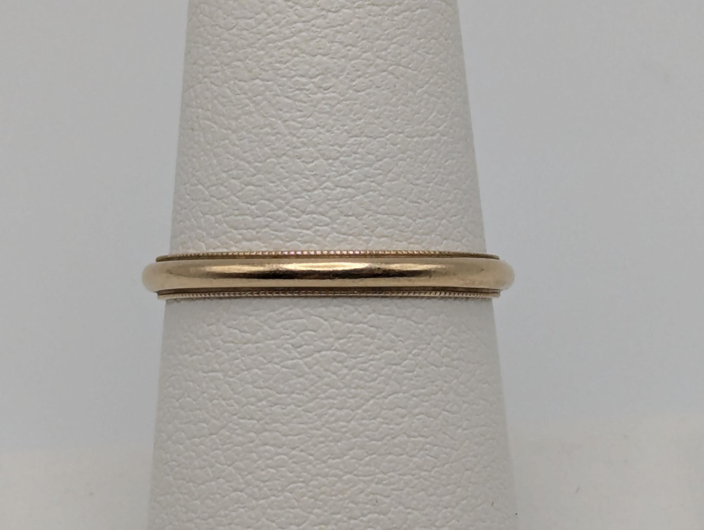 Vintage 14K Yellow Gold Wedding Band Milgrain Edge Comfort Fit Ring Classic Wedding Band