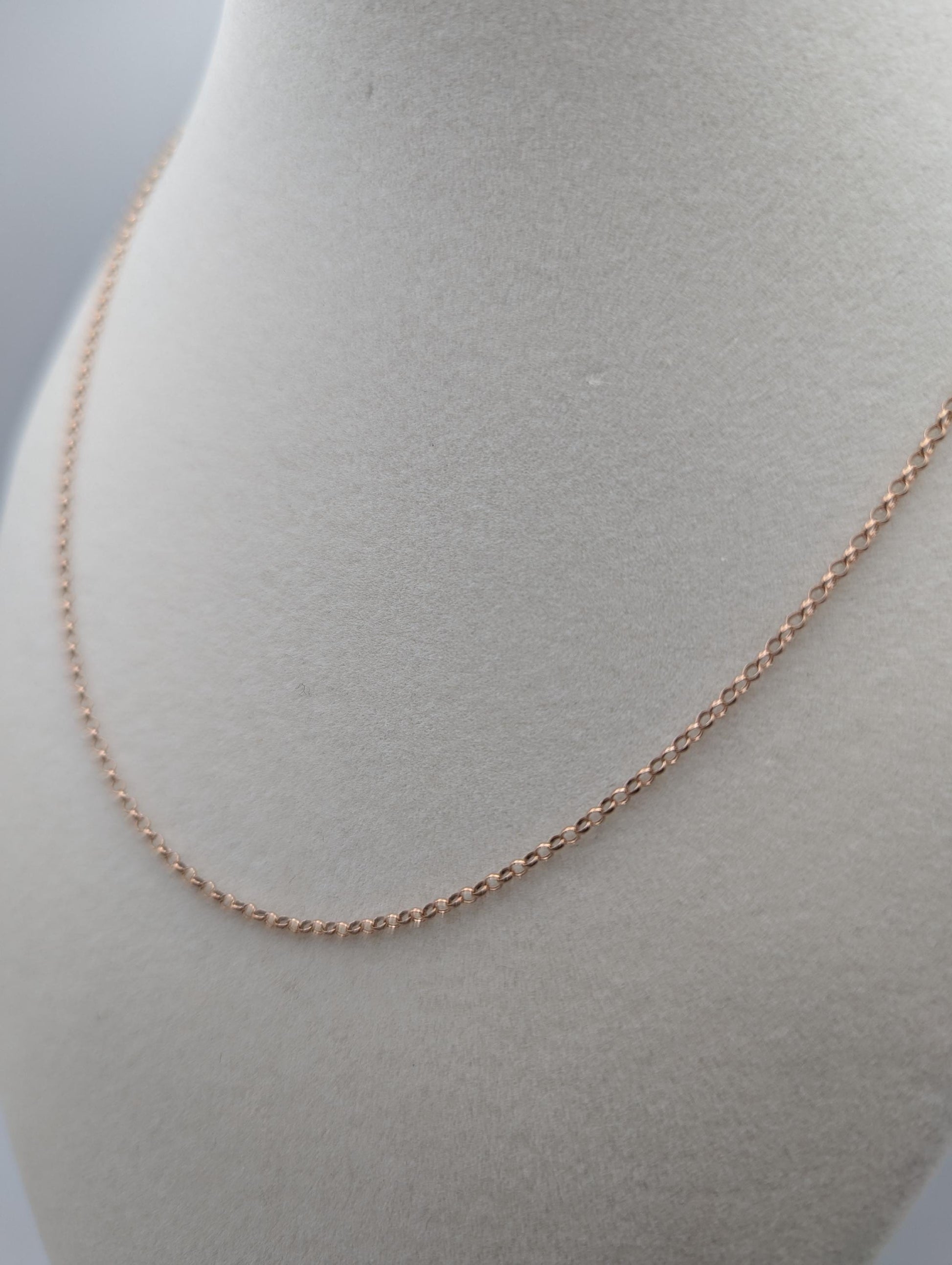 14k ITALY Rose Gold Dainty Link Chain Necklace 17" Classic Chain