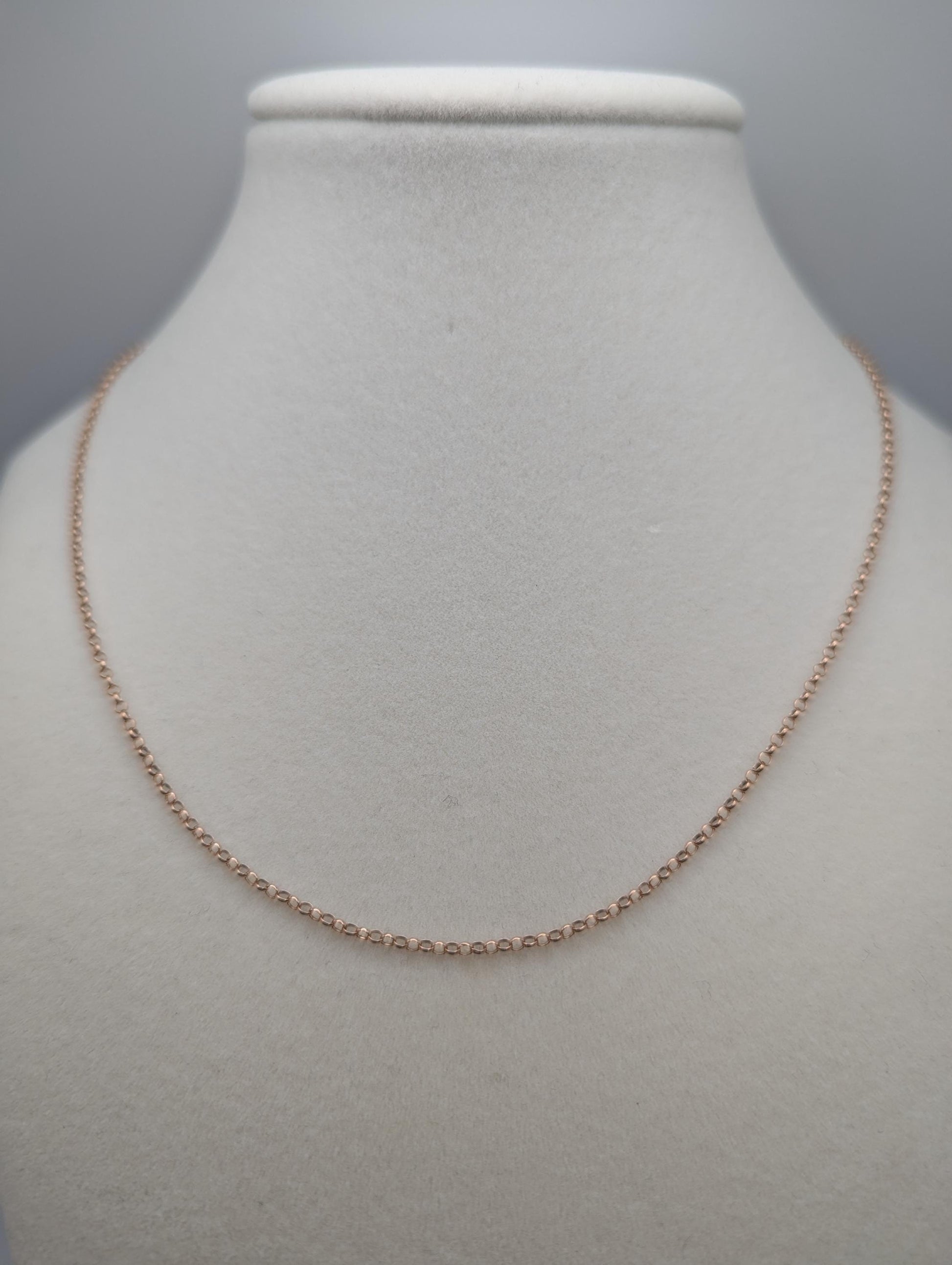 14k ITALY Rose Gold Dainty Link Chain Necklace 17" Classic Chain