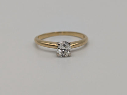 APPRAISED! 18k Yellow Gold .48ct Diamond Oval Solitaire Wedding Promise Engagement Ring