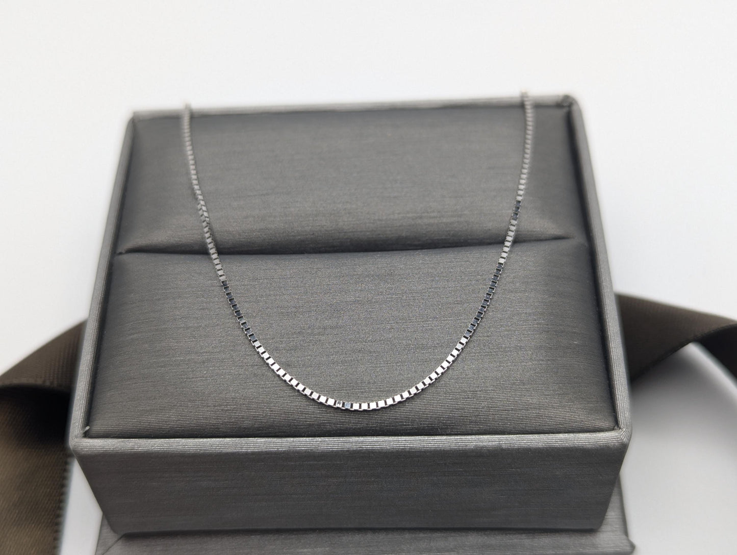 14k White Gold Italy Box Chain Necklace Speciality White Gold Italian Chain 24"