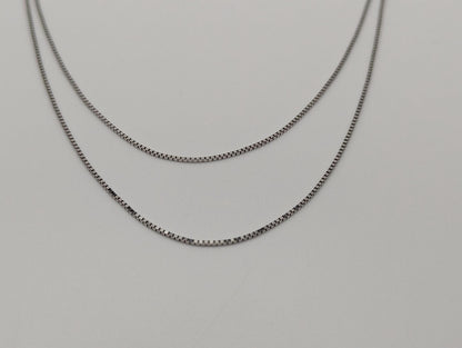 14k White Gold Italy Box Chain Necklace Speciality White Gold Italian Chain 24"