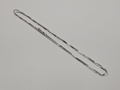 14k White Gold Italy Box Chain Necklace Speciality White Gold Italian Chain 24"