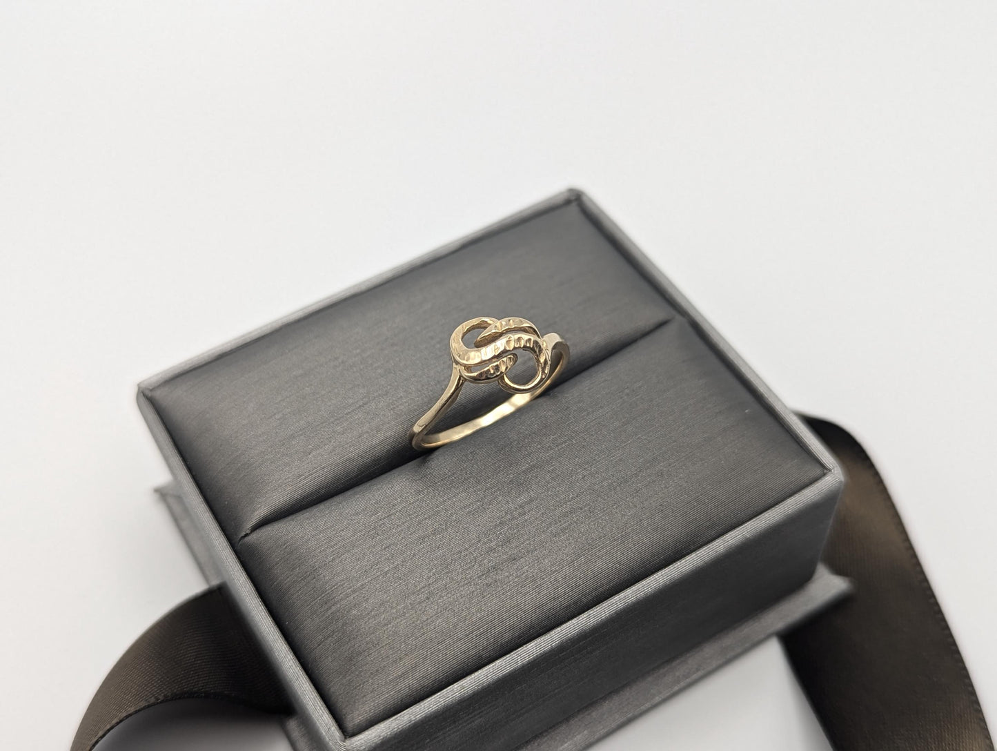 14K Yellow Gold Infinity Love Ring Wedding Promise Band Solid Gold Infinity Band.