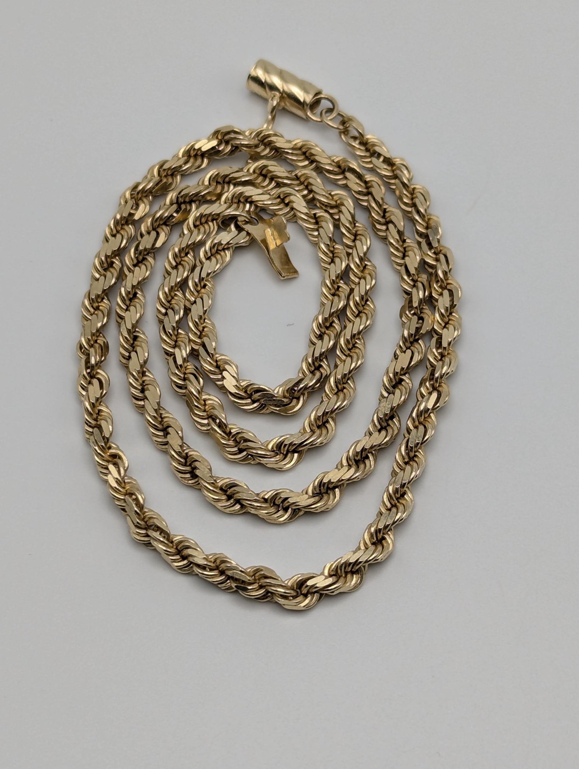 Heavy 14k Solid Gold 21gr 3.8mm Flat Specialty Rope Chain 18" Necklace