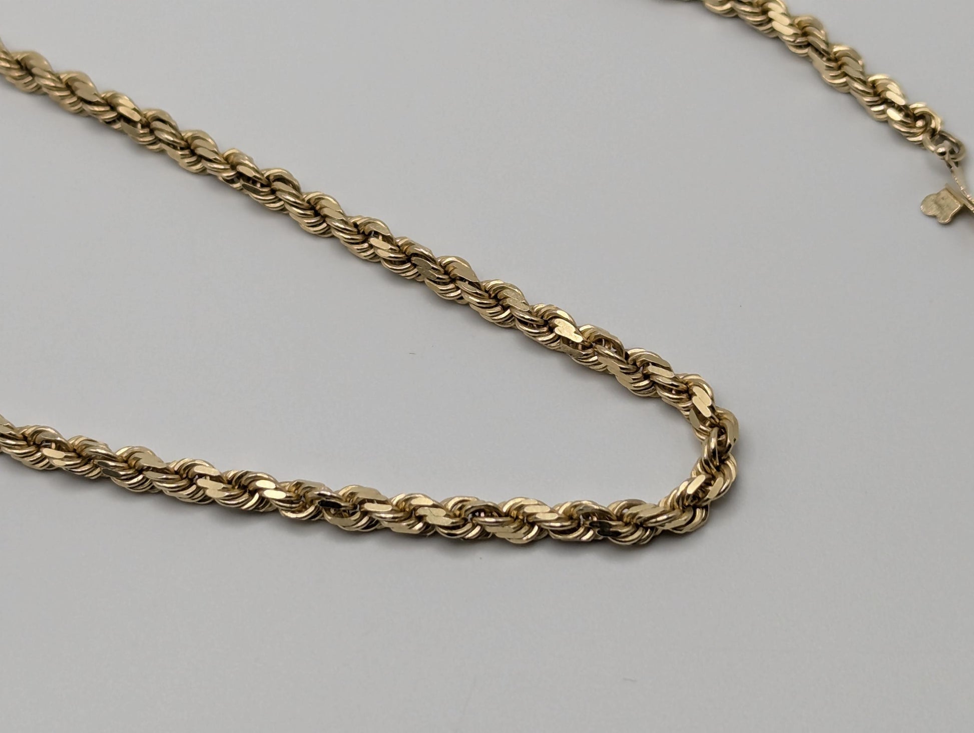 Heavy 14k Solid Gold 21gr 3.8mm Flat Specialty Rope Chain 18" Necklace