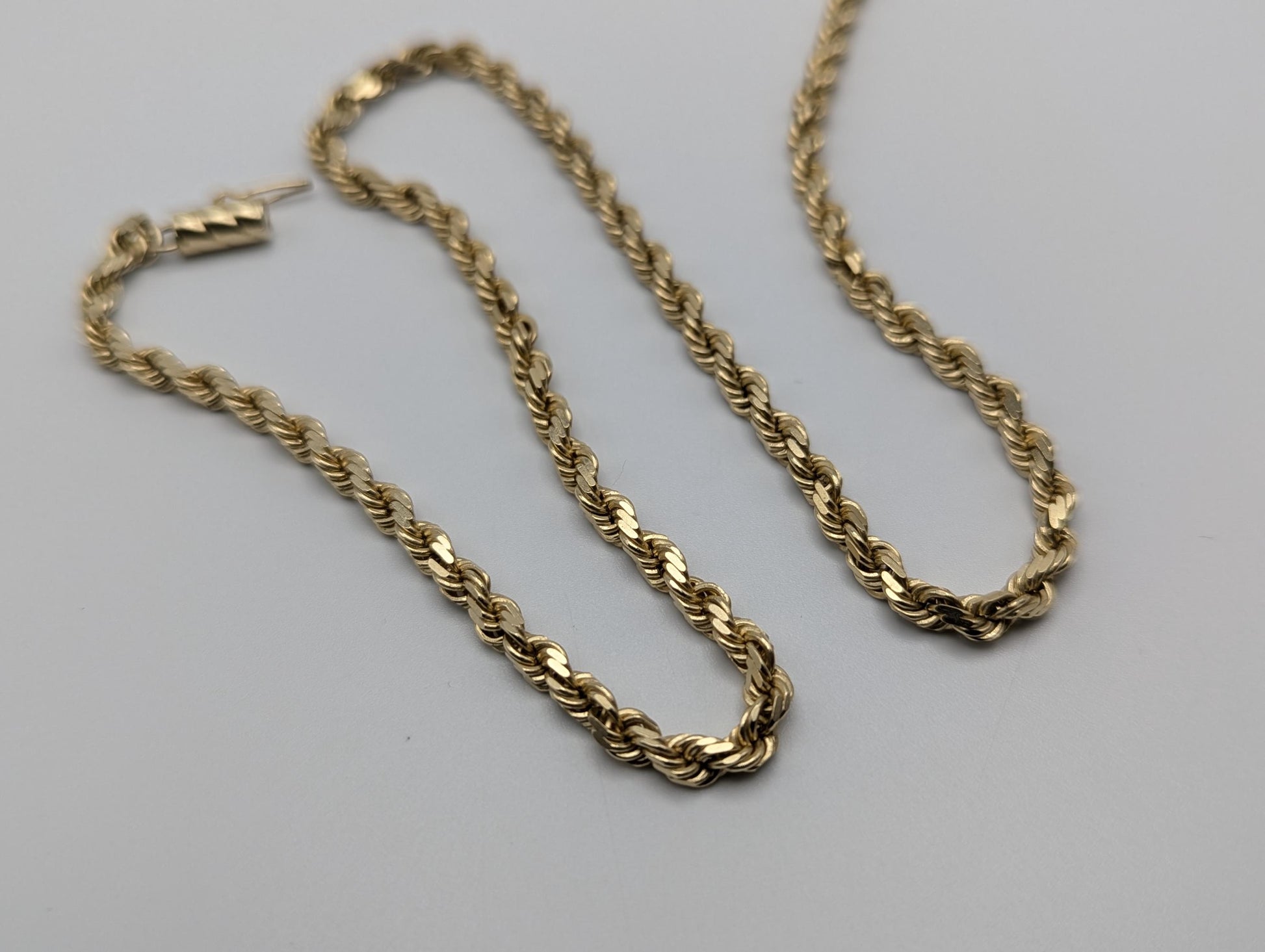 Heavy 14k Solid Gold 21gr 3.8mm Flat Specialty Rope Chain 18" Necklace