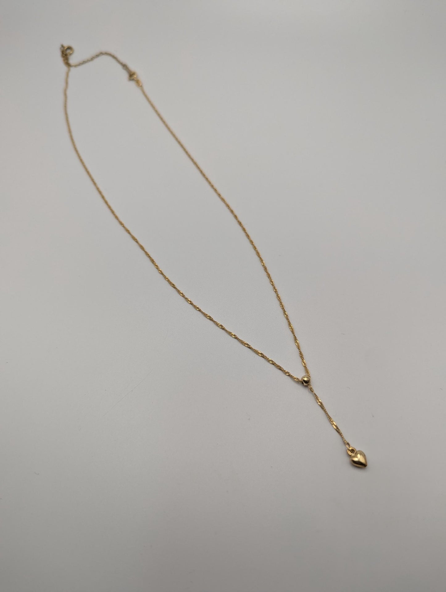 10k Italy Gold Love Heart Pendant Necklace w/ GF Necklace Extention Chain Necklace