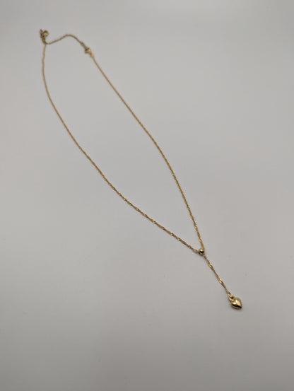 10k Italy Gold Love Heart Pendant Necklace w/ GF Necklace Extention Chain Necklace