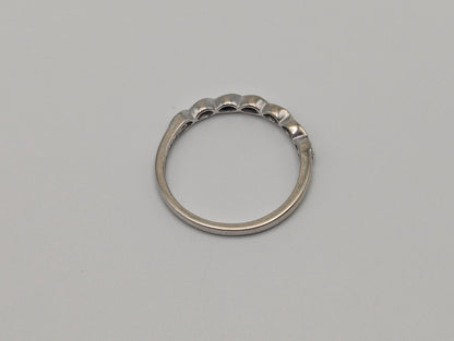 10k White Womens Diamond Stackable Art Deco Ring Half Eternity Band Wedding Band