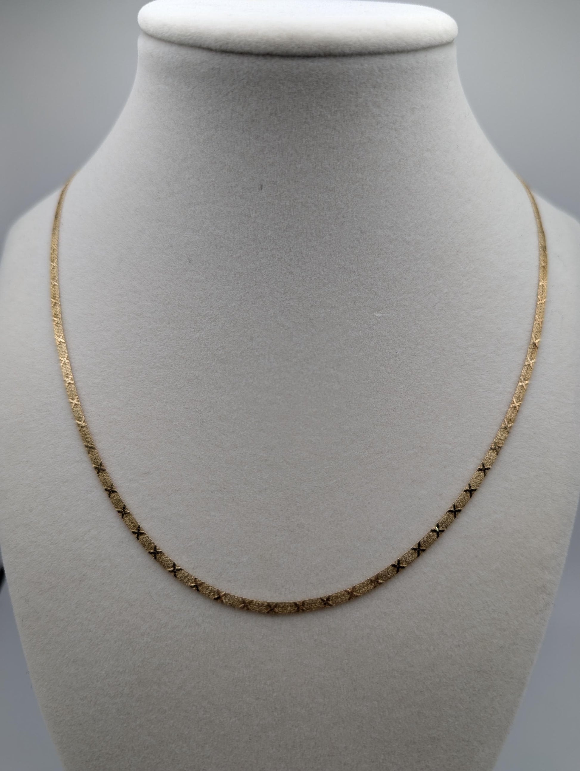 14k ITALY Solid Gold Omega Chain X Design Chain Gold Custom Necklace 20"