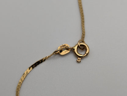 10k Yellow Gold Italy Chain Necklace w GF 12k Filigree Pendant Onyx Orange Jade Green Jade 17"