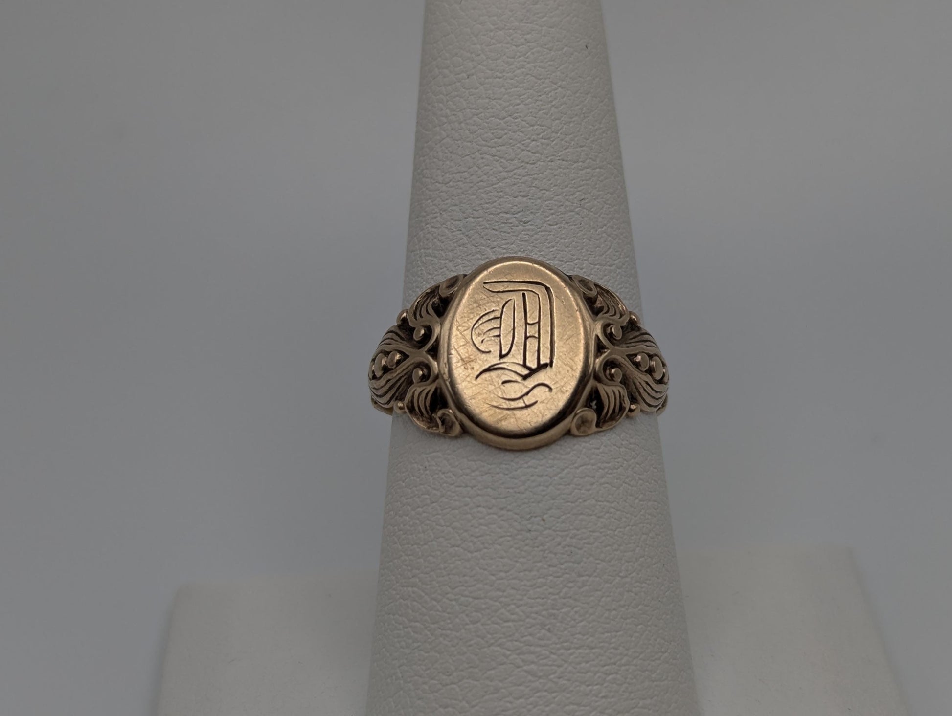 Antique JR Woods & Sons 18k Yellow Gold A Signet Statement Monogram Ring