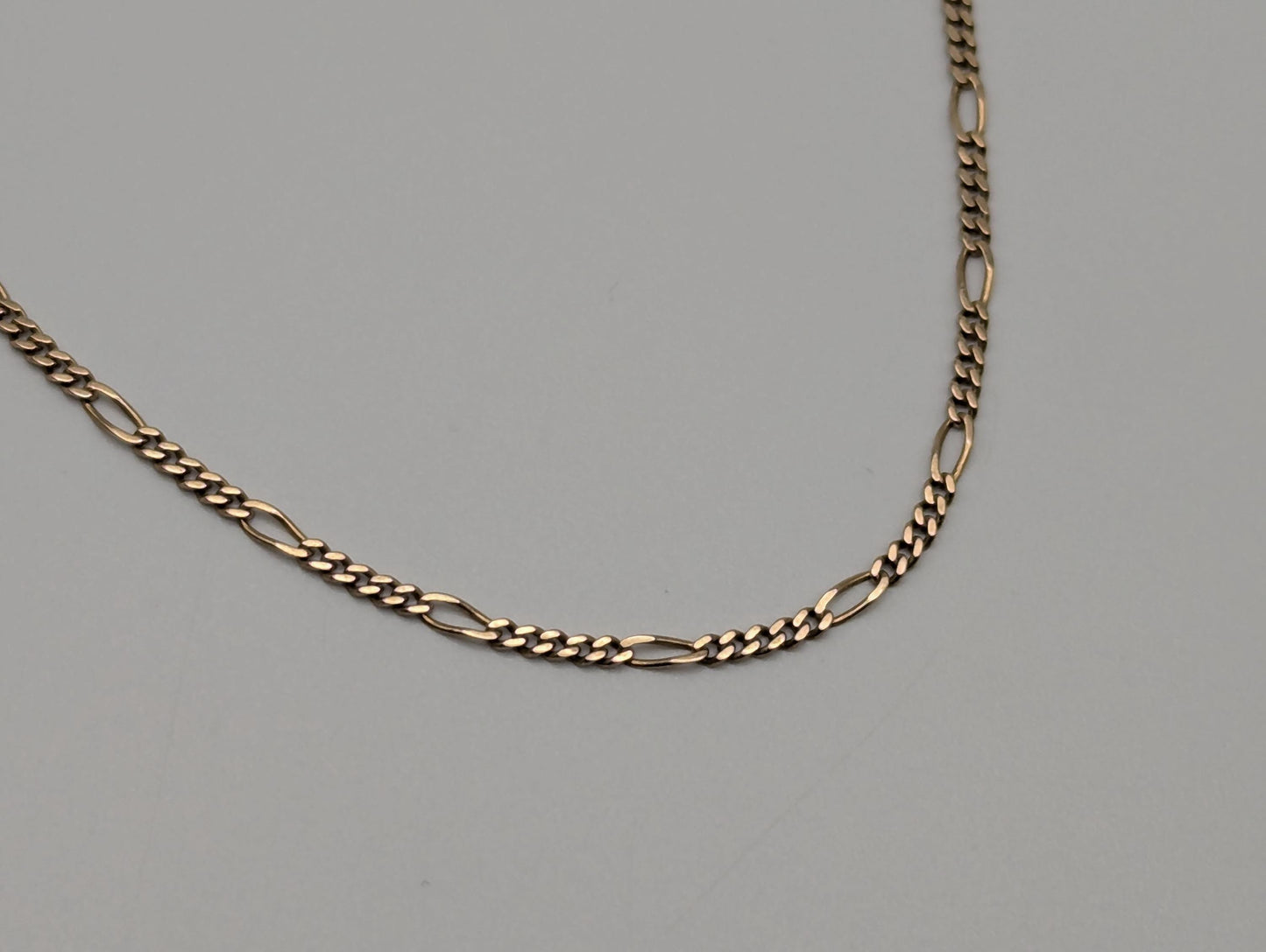 Israel 14K Yellow Figaro Chain Necklace 18" Speciality Figaro Chain