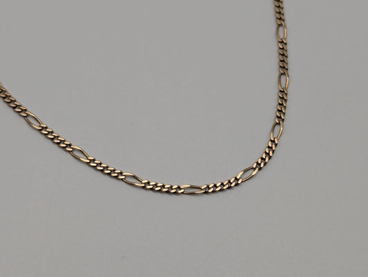 Israel 14K Yellow Figaro Chain Necklace 18" Speciality Figaro Chain