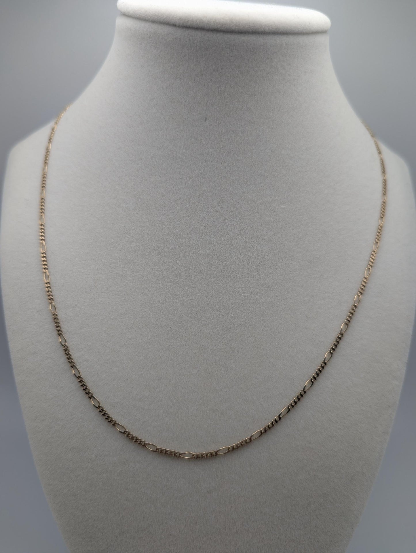 Israel 14K Yellow Figaro Chain Necklace 18" Speciality Figaro Chain