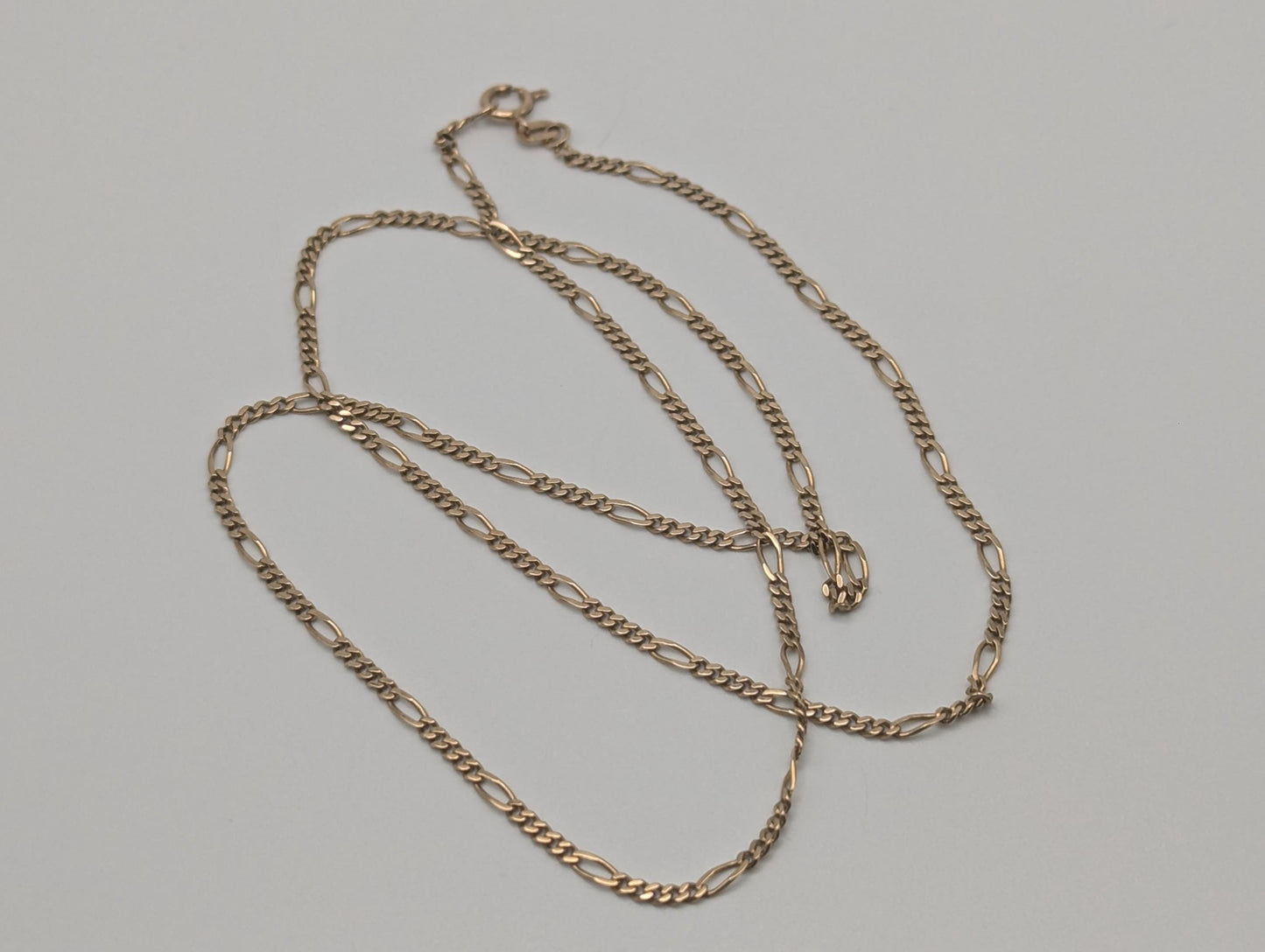 Israel 14K Yellow Figaro Chain Necklace 18" Speciality Figaro Chain