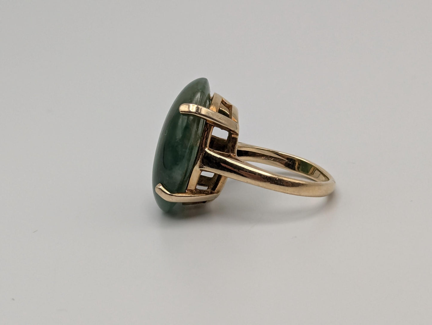 Vintage 14k Gold 10gr Genuine Oval 16ct Emerald Ring Dinner Statement Ring