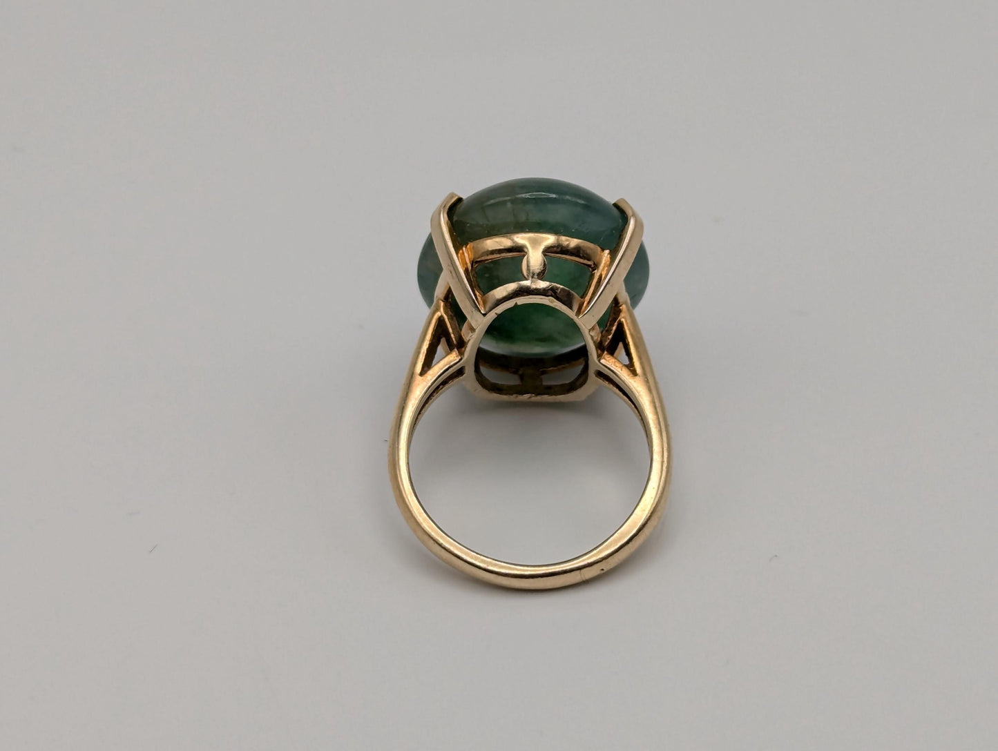 Vintage 14k Gold 10gr Genuine Oval 16ct Emerald Ring Dinner Statement Ring