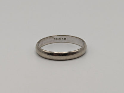 14k White Gold Wedding Band 14k White Gold Anniversary Ring. 14k White Gold Mens Ring