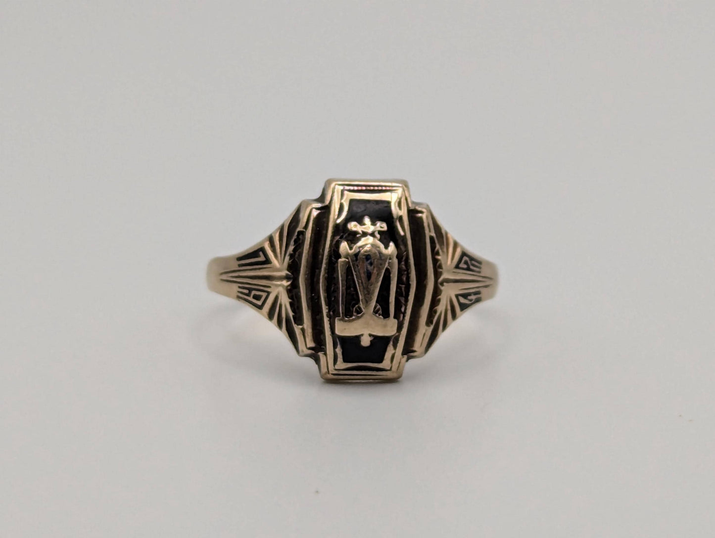 Antique 10k 1942 Jostens Class Ring. Vintage Class Ring. Signet Ring.