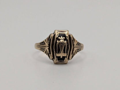 Antique 10k 1942 Jostens Class Ring. Vintage Class Ring. Signet Ring.