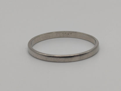 10k White Gold Wedding Ring Band Vintage Wedding Ring Comfort Fit Band