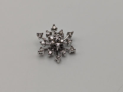 10K White Gold Diamond Snowflake Diamond Pendant .25 ctw