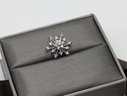 10K White Gold Diamond Snowflake Diamond Pendant .25 ctw