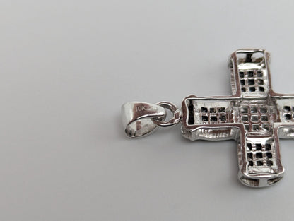 10K White Gold .27ctw Diamond Cross Pendant Crucifix Pendant Multi-Tone Gold Pendant
